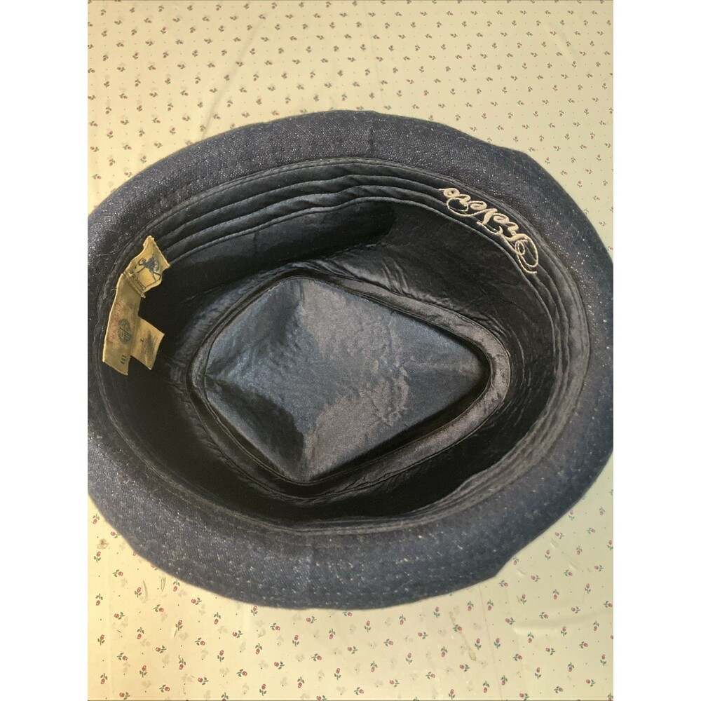 VTG Trevero Blue Fedora Men’s Hat L  Cotton Polyester Spandex - Picture 12 of 12